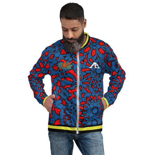 AL - (FLIGHT 803) Electric Blue Floral Unisex Jacket