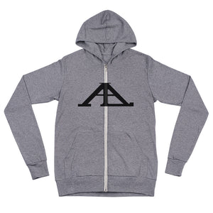 AL BIG logo (GREY) - Unisex zip hoodie