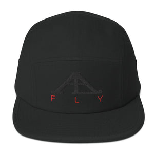 AL- (BLACK) FLY - 5 PANEL CAMPER HAT