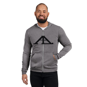 AL BIG logo (GREY) - Unisex zip hoodie