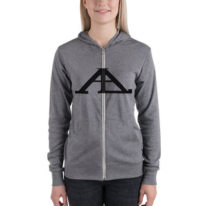 AL BIG logo (GREY) - Unisex zip hoodie